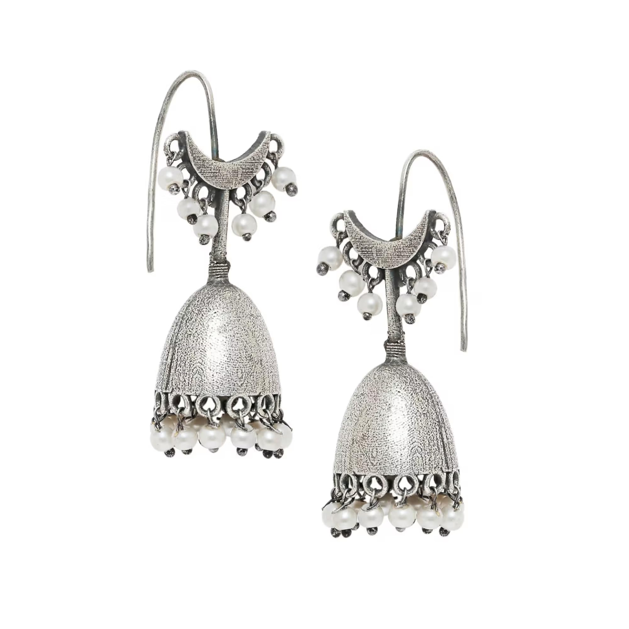 Dulcett India| Earrings For Women & Girls | Ethnic Earrings | Bell shape Traditional Silver Oxidised Jhumka Earrings | Pearl Jhumka Earrings| Tribal Oxidised Small Jhumka Earrings For Women & Girls (B0CPPY8VRB) Amazon Price History, Amazon Price Tracker