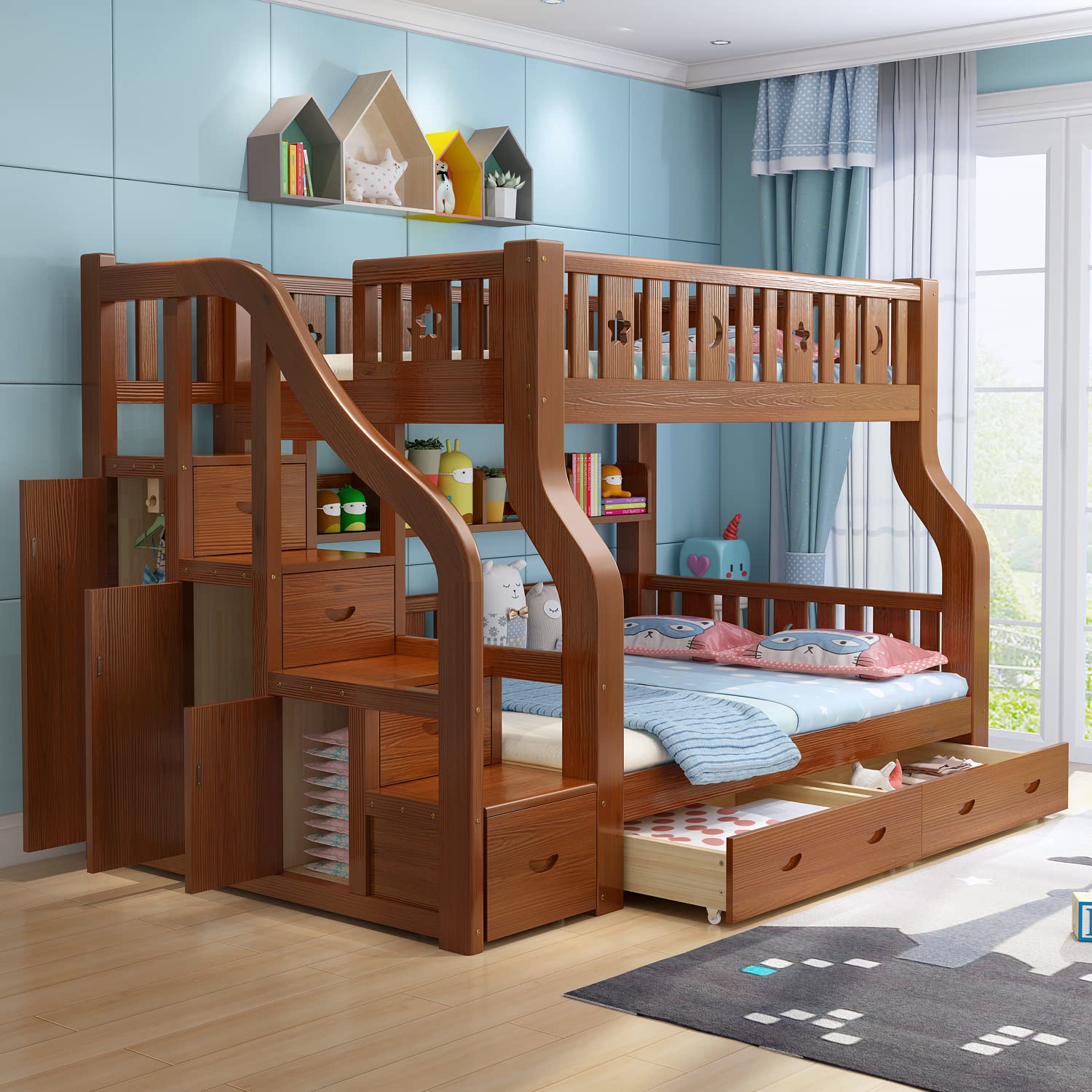 Buy Kids Multifunction Furniture Big Size Kids Beds Solid Wood Bunk Bed