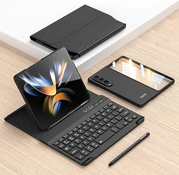 Keyboard Case for Samsung Galaxy Z Fold 7, Adjustable Angle, Magnetic Detachable Wireless Keyboard with S Pen Holder [Keyboard + Case + Capacitive Pen],Black d
