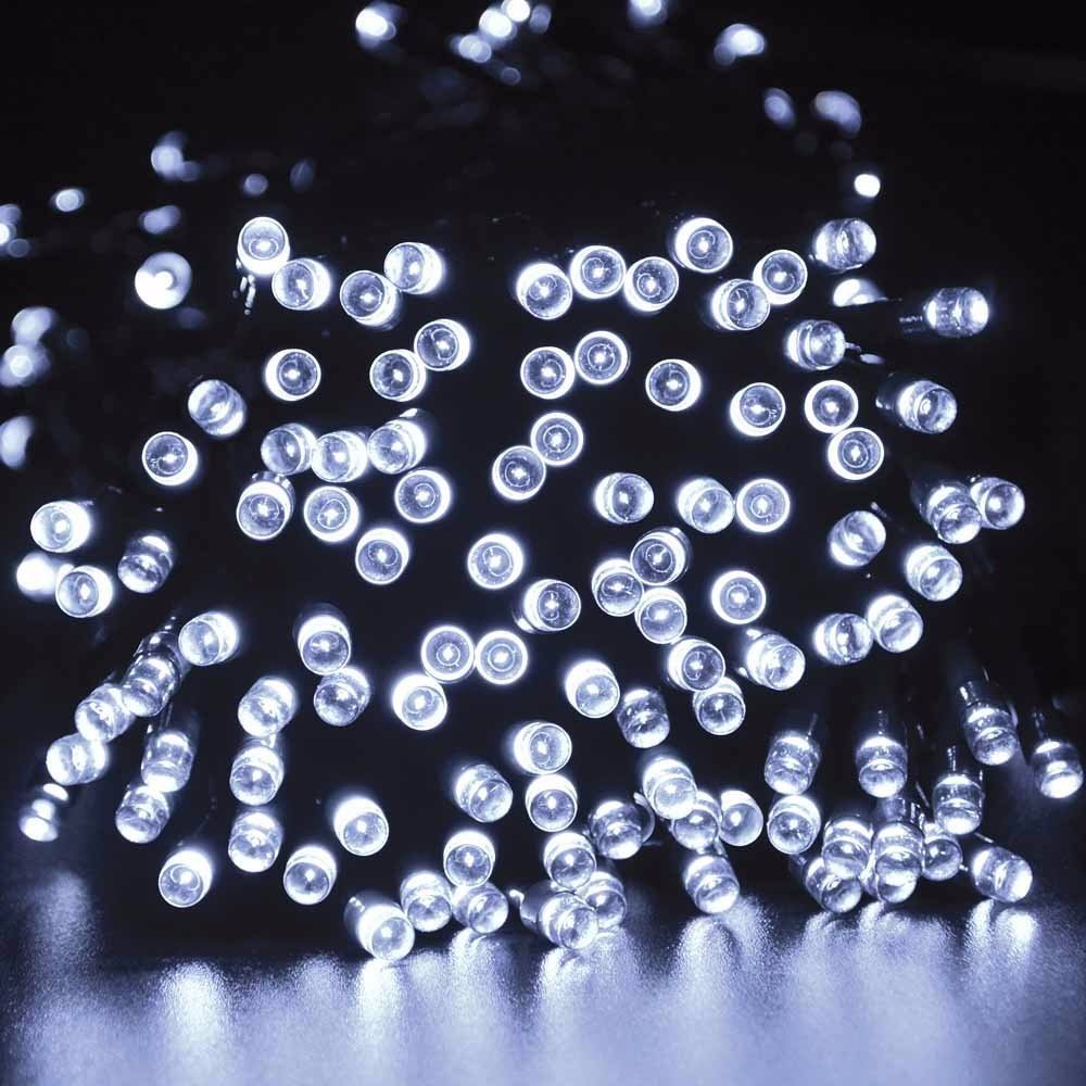 Outdoor Waterproof Solar String Lights,50 LED 8 Modes Fairy Lights for Garden,Landscape,Lawn,Patio,Wedding,Party,Home (White)