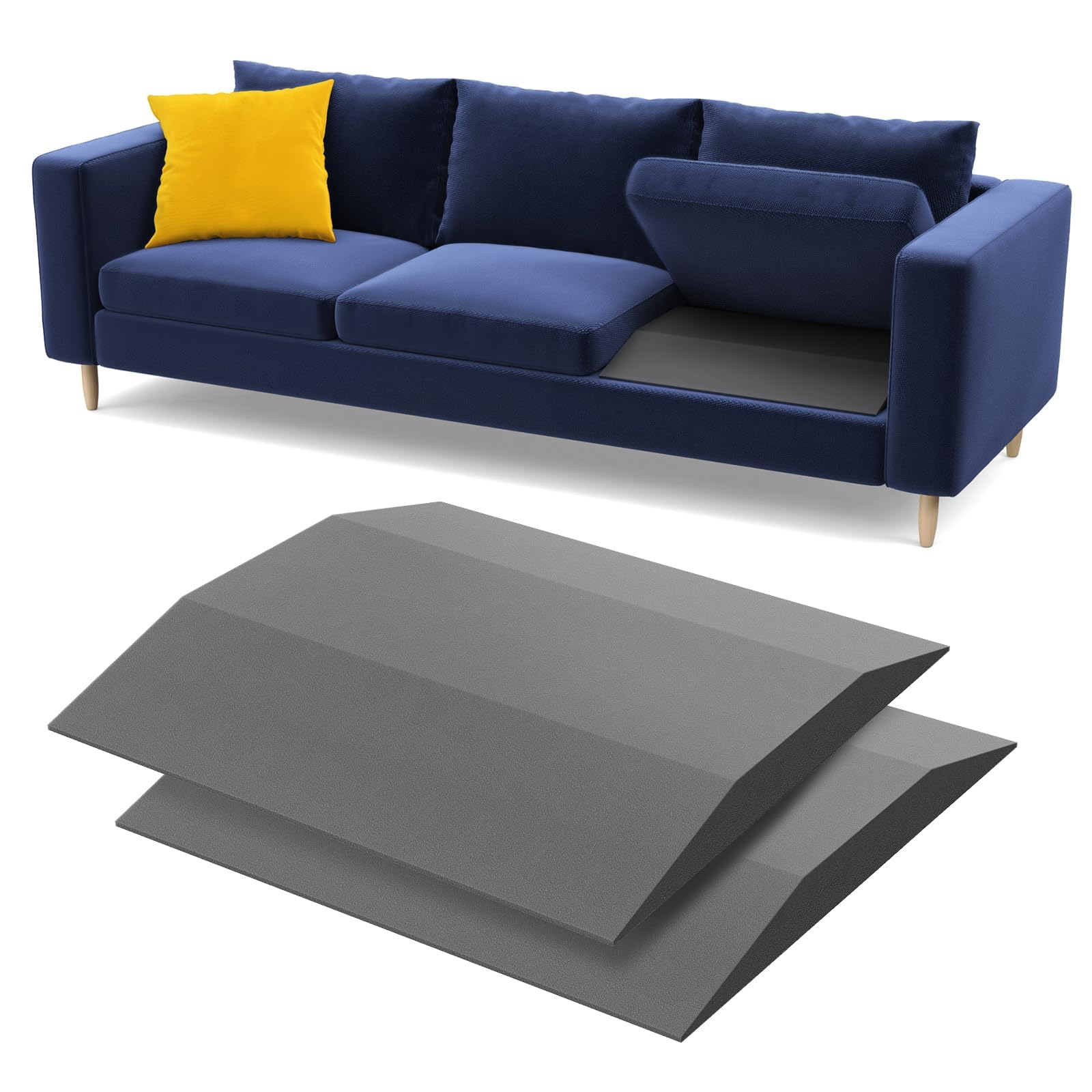 Couch Cushion Support for Sagging Seat, 24"x24"x2" 35D Firm Trapezoid Foam