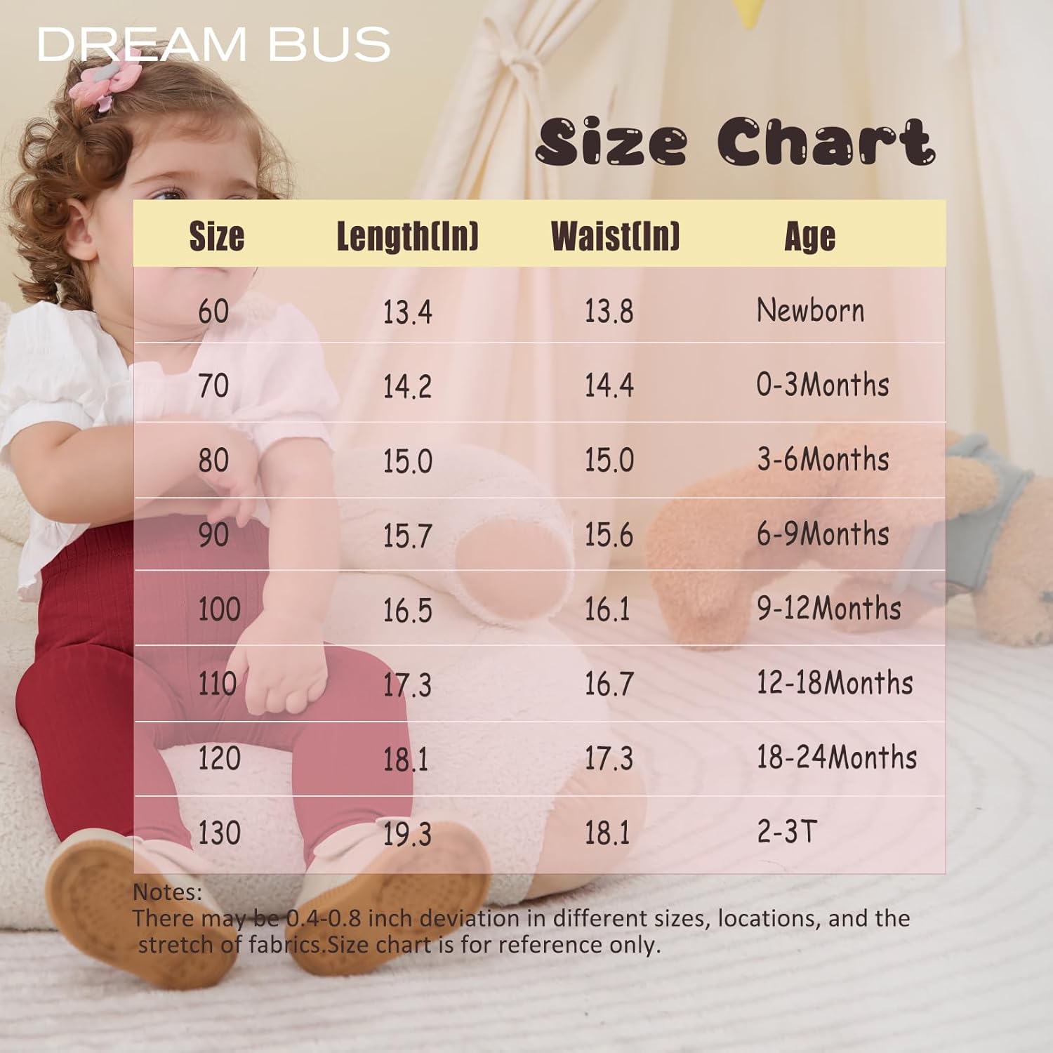 DREAM BUS 5 Pack Toddler Girl Pants Baby Girl Solid Ribbed Pants Toddler Girls Bottoms Leggings Newborn Cotton Jogger - Image 6