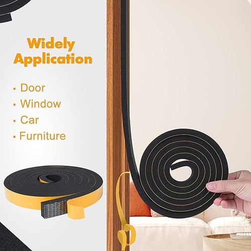 Miniatura 6 de Burlete para puerta, cinta adhesiva de espuma de 14 pulgadas de ancho x 18 pulgadas en T, cinta de espuma para ventana y puerta, junta de aire
