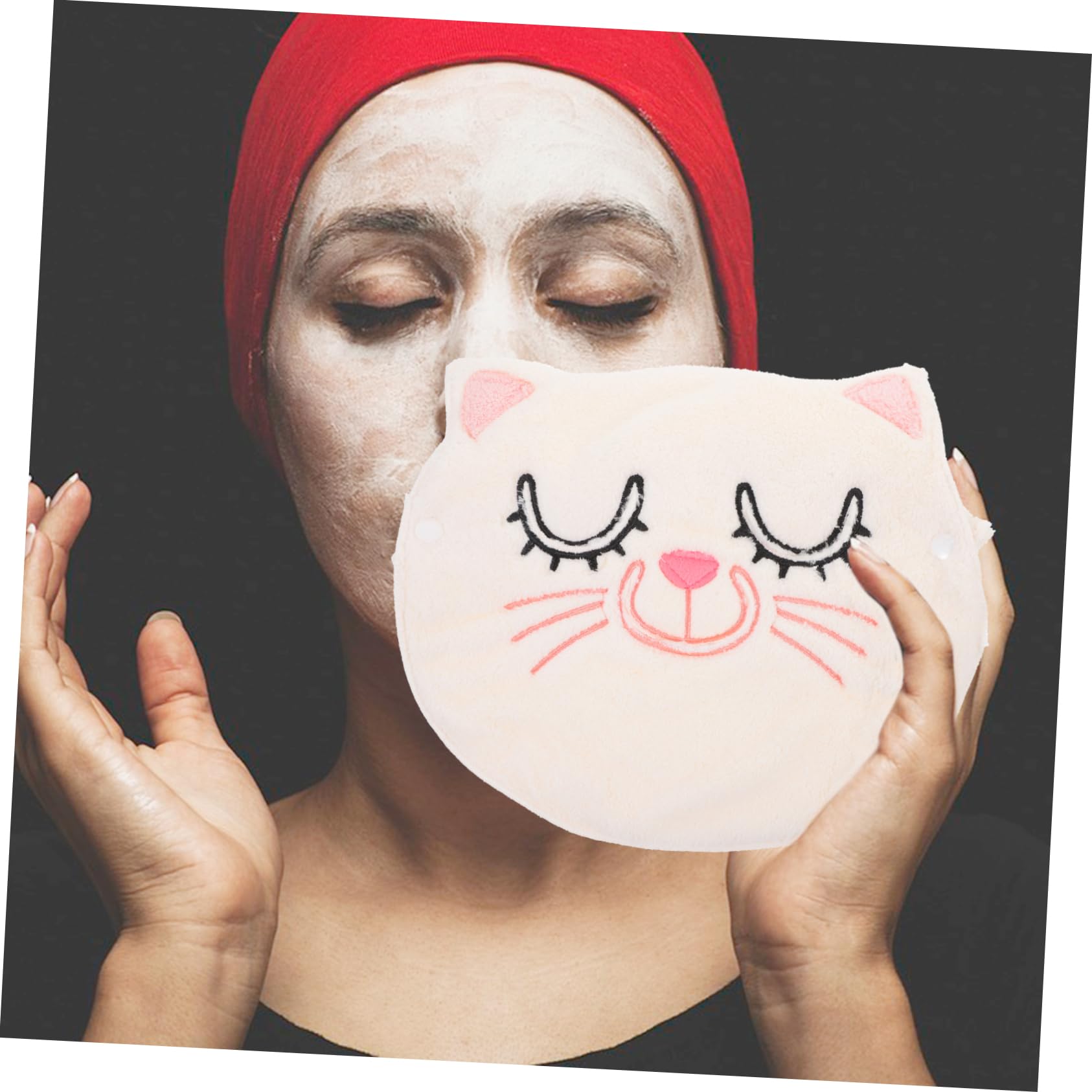 3 Pezzi Maschera Telo Riutilizzabile Fleece per Trattamenti con Design Carino e Confortevole per Della e Pori