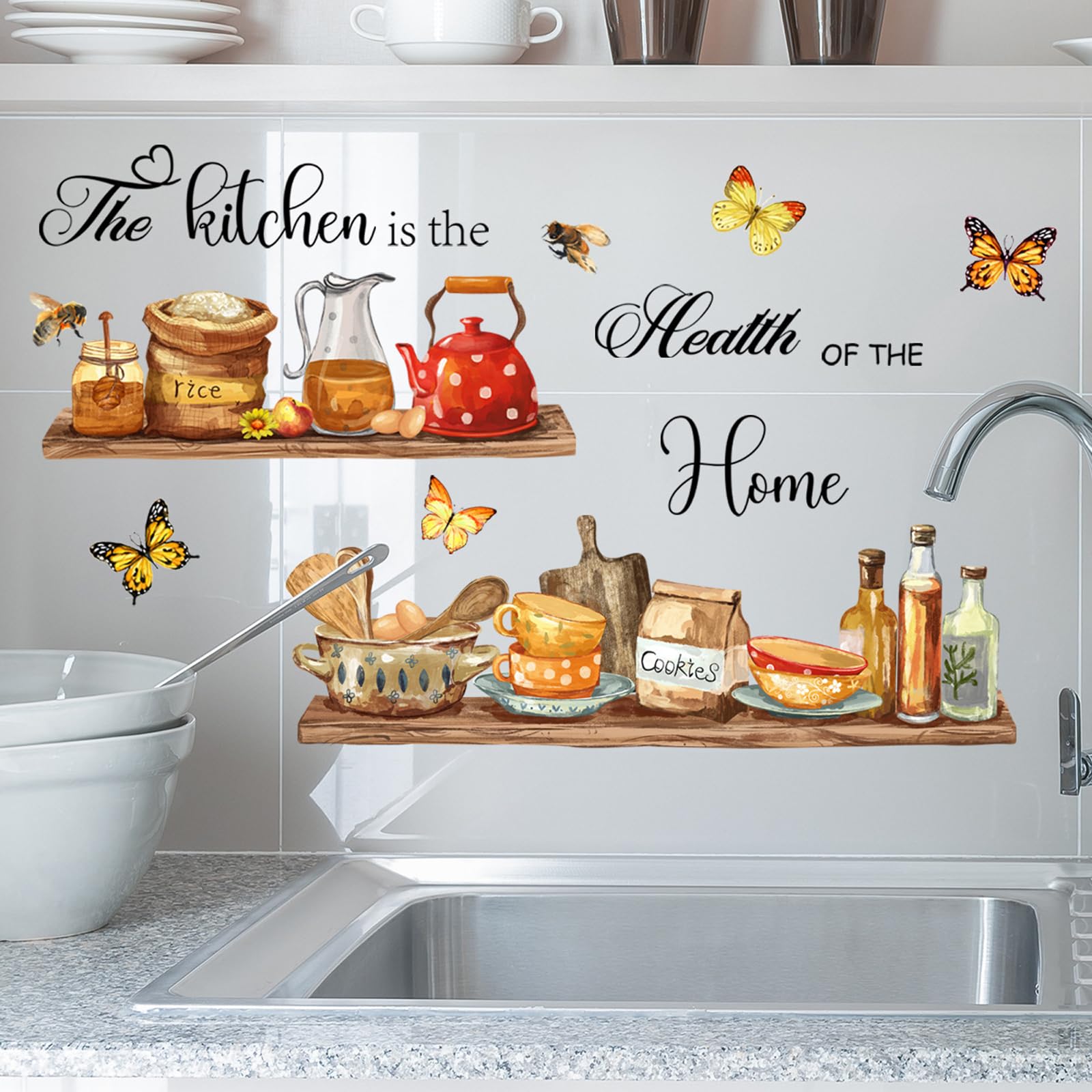 EKSMA Adhesivo de pared para cocina: adhesivo extraíble con cita de cocina para cocinas domésticas, restaurantes y clases de cocina
