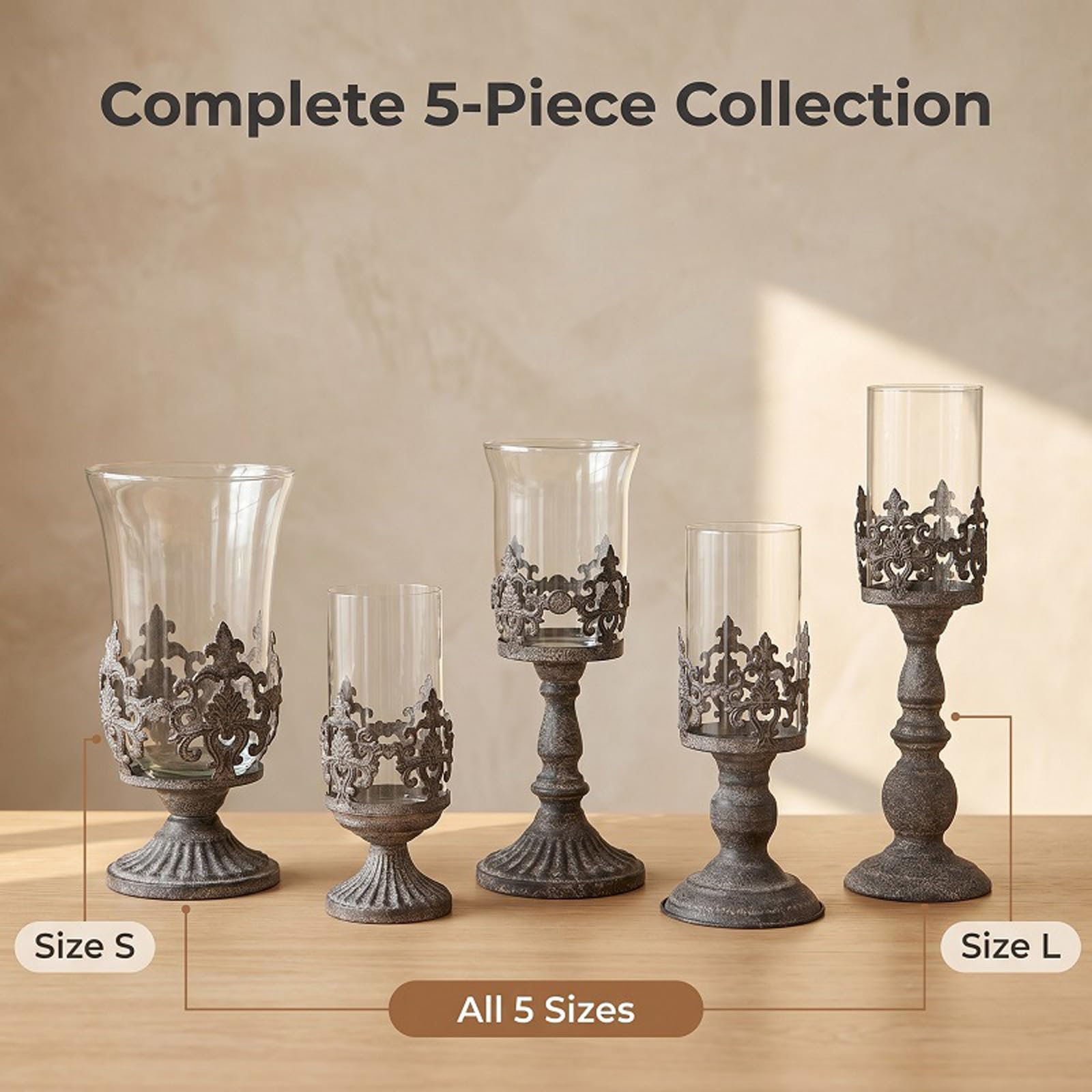 Portavelas de cristal transparente para fiestas, bodas, centros de mesa, centros de mesa, candelabros decorativos