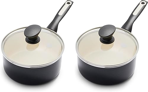 Miniatura 9 de GreenPan Rio Cacerola de cerámica saludable, con tapa, 2 unidades, negra