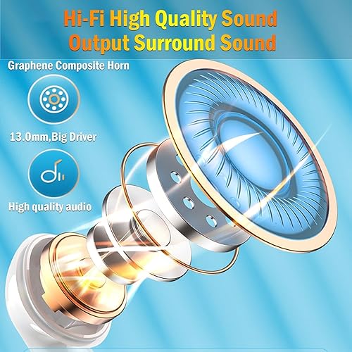 Miniatura 5 de Auriculares inalámbricos Pro 2 Bluetooth 5.3 con micrófono integrado con cancelación de ruido con funda de carga, 40 horas de reproducción IPX7