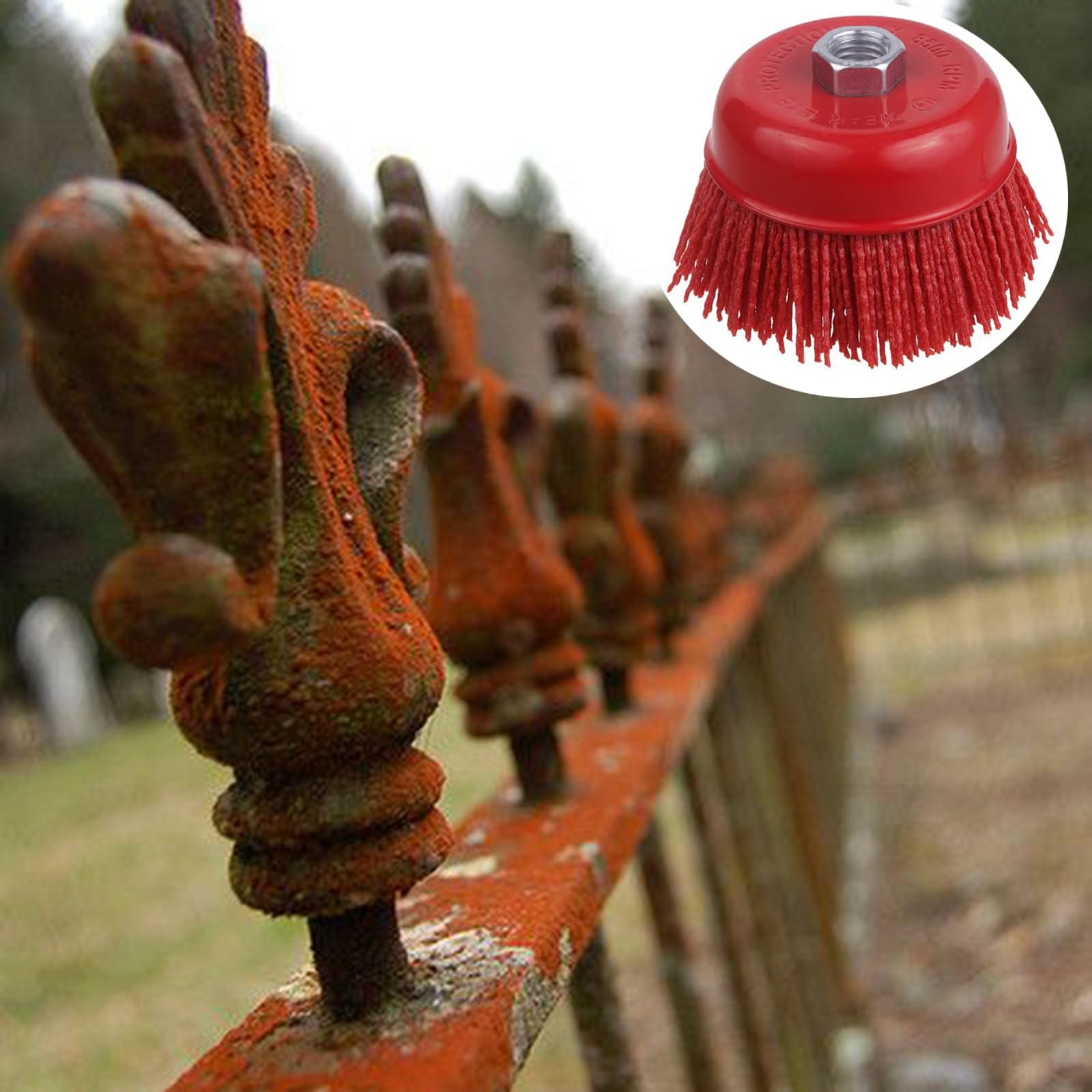 Spazzola a Tazza in Nylon, Diametro Esterno 125 mm | Filettatura Interna M14x2, Filamento di Nylon Abrasivi Spazzola Metallica a Tazza per la Rimozione Della Ruggine, la Lucidatura