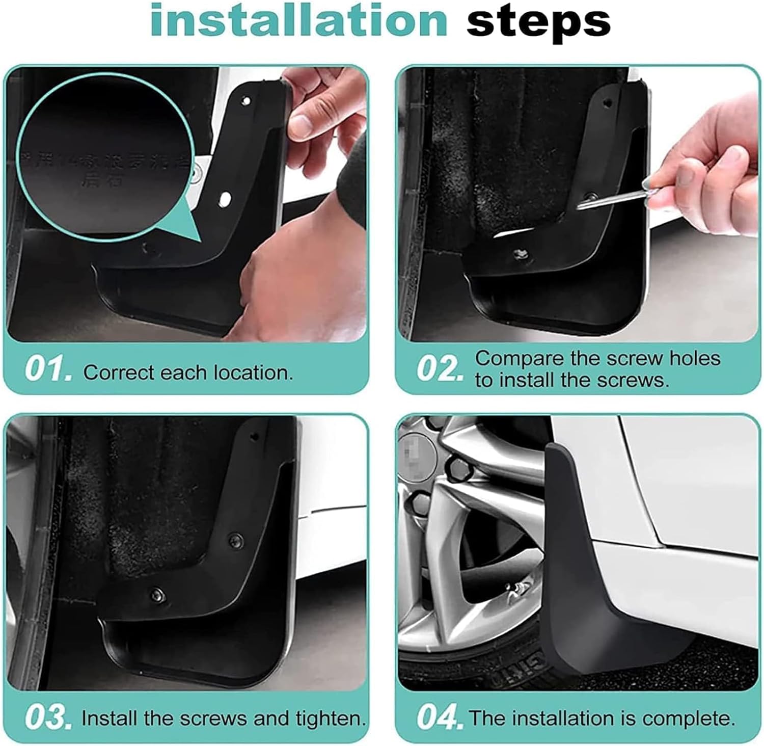 4Pcs Car Mud Flaps Mudflaps for Jeep Liberty 2004,Wheel Mudguards Front Rear Waterproof Splash Guard Fender Protection