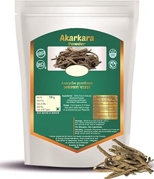KP Natural Akarkara Powder Anacyclus Pyrethrum Akkalakarra Root Powder, Natural Without Preservatives, Toothcare - 100gm