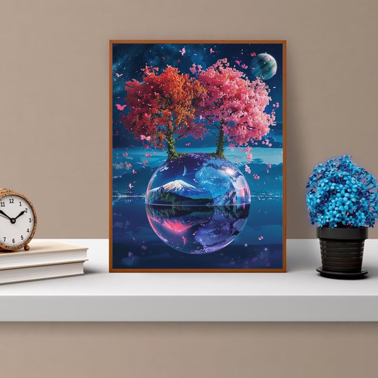 Dipingere con i Numeri Adulti Albero, rosa Dipingere con i Numeri Bambini DIY Kit, Set Premium con Pennelli, Decorazione Casa & Creativo Regalo di Compleanno, Attività di Tempo libero 70x95cm z-391