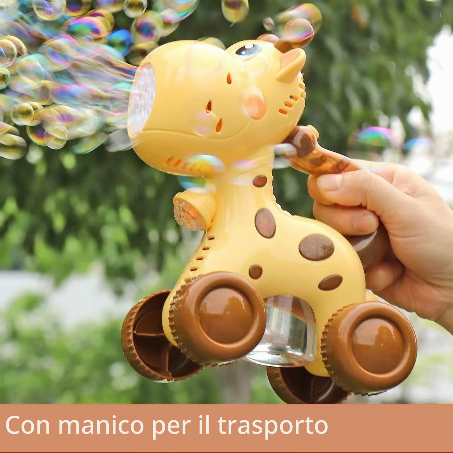 Macchina Automatico di Pistola Bolle di Sapone bambini, Tagliaerba di Sparabolle di Sapone,Ricaricabile Batteria,Giochi da giardino esterno per bambini Giocattolo