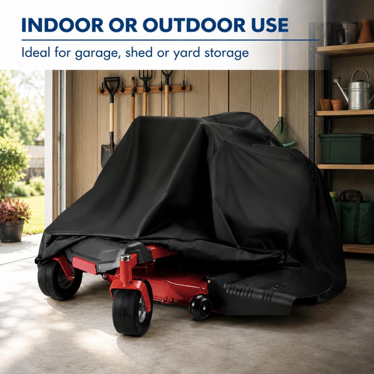 Funda Protectora Cortacésped para Wright WZ48FX801E WZ52FX801E | Funda para Tractor Cortacsped Cubierta del Tractor de Jardín Cubierta Impermeable Cortacésped Resistente Polvo Nieve Lona