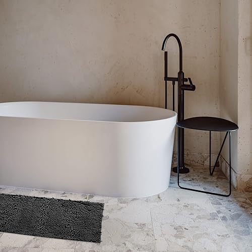 Miniatura 8 de Alfombra de baño antideslizante, de microfibra extrasuave con respaldo antideslizante, absorbente de agua y polvo, de secado rápido, tapete de ducha