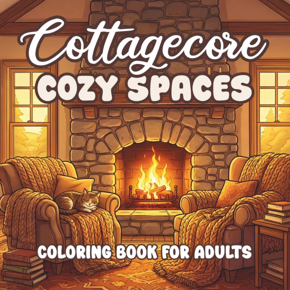 Cottagecore Cozy Spaces Coloring Book: Bold and Easy Interior Designs for Relaxation, Stress Relief, and Home Decor Inspiration | A Hygge & Aesthetic ... Comfy Bedrooms, and Peaceful Country Corners