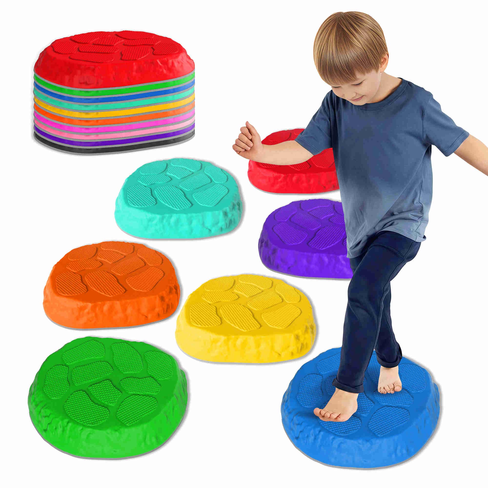 Stones  キッズ Amazon.com: TECKMICO 10-Pack Stepping Stones for Kids,Non-Slip