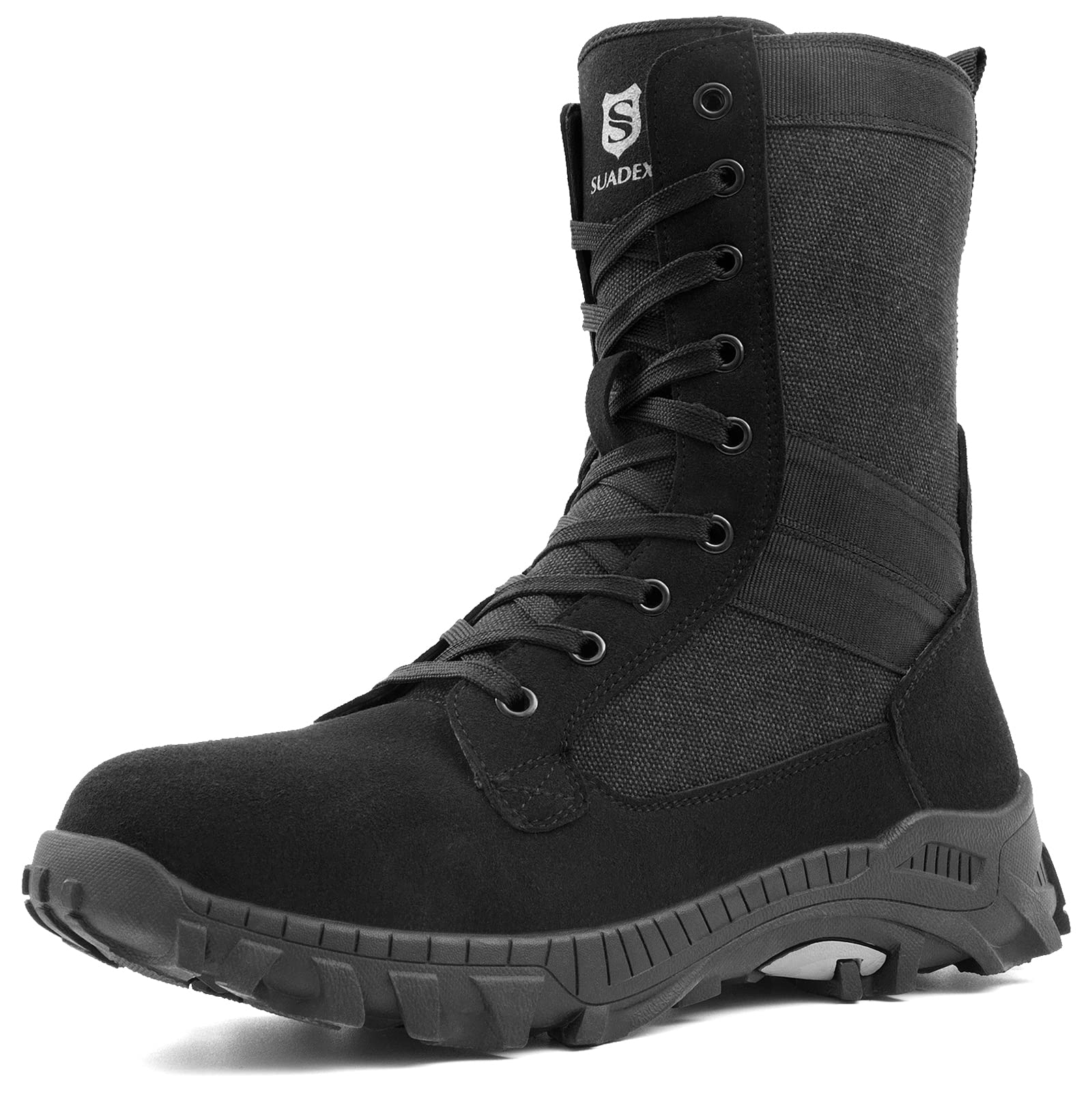 SUADEX Steel Toe Boots for Men Women Work Safety Boots Indestructible Composite Toe Shoes Insulated Slip Resistant 7.5"
