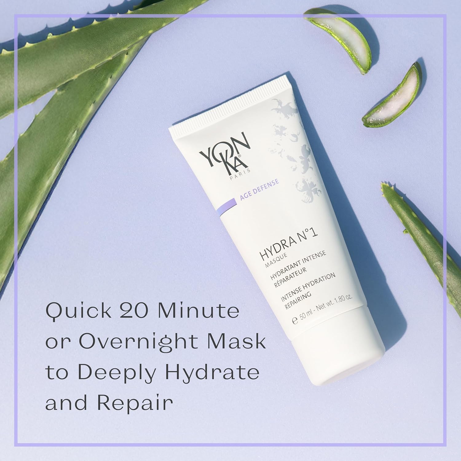Hydra N°1 Mask Yonka 50ml - Gesichtsmaske für Dehydrierte Haut – Tiefenfeuchtigkeitspflege für Trockene und Beanspruchte Haut, Repariert und Reduziert Falten – Dermatologisch bestätigte Ergebnisse!
