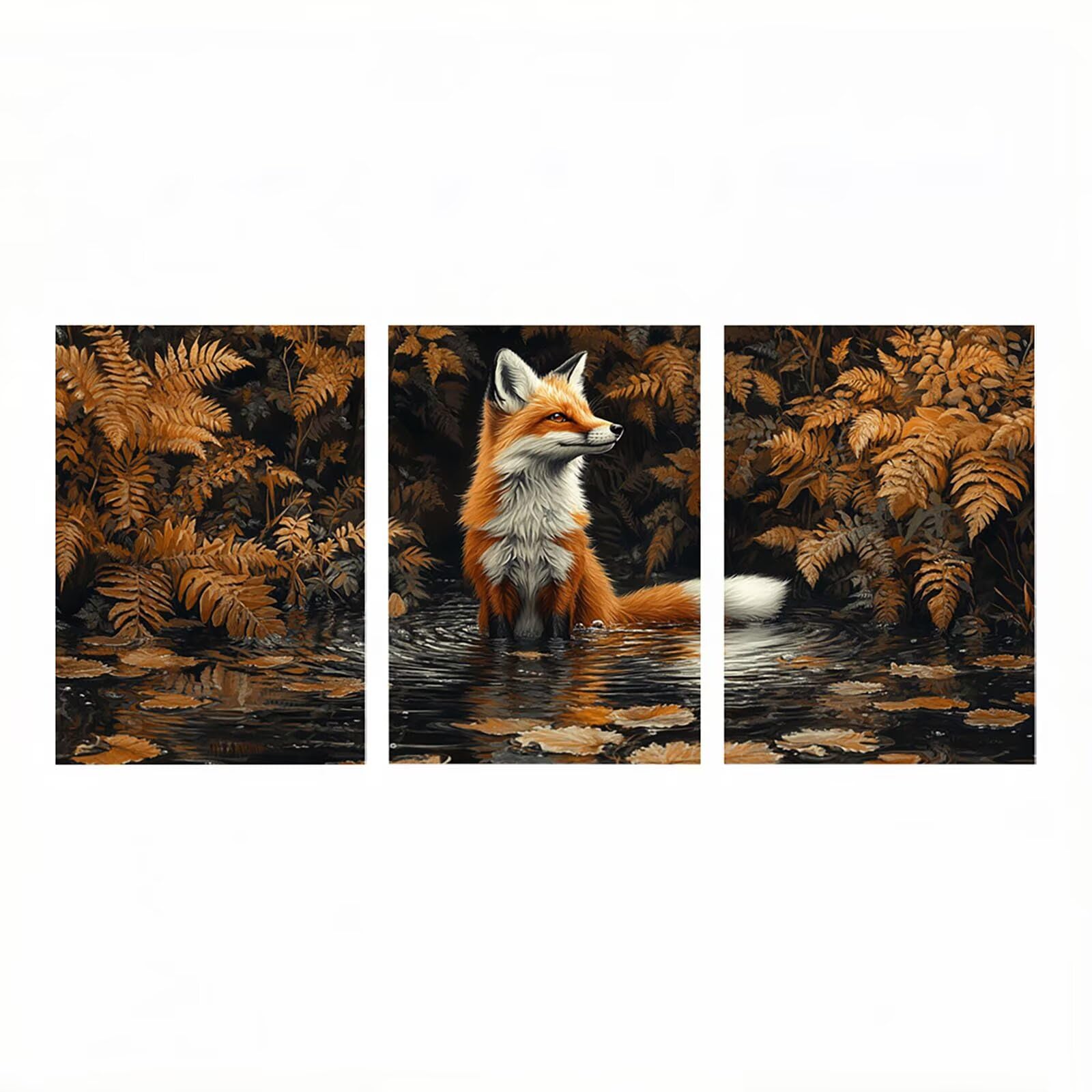 3 szt. Zestaw do malowania diamentowego Fox, malowanie diamentami drzewo, błyszczące malowanie diamentami według numerów dorosłych 60 x 40 cm x 3, zestawy do malowania kryształowego diamentów na