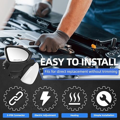 Miniatura 2 de LOIYLLEN Espejo retrovisor derecho del lado del pasajero de repuesto para Chevrolet Chevy Cruze 2017 2018 2019 2020 2021 2022 2023 - Espejos