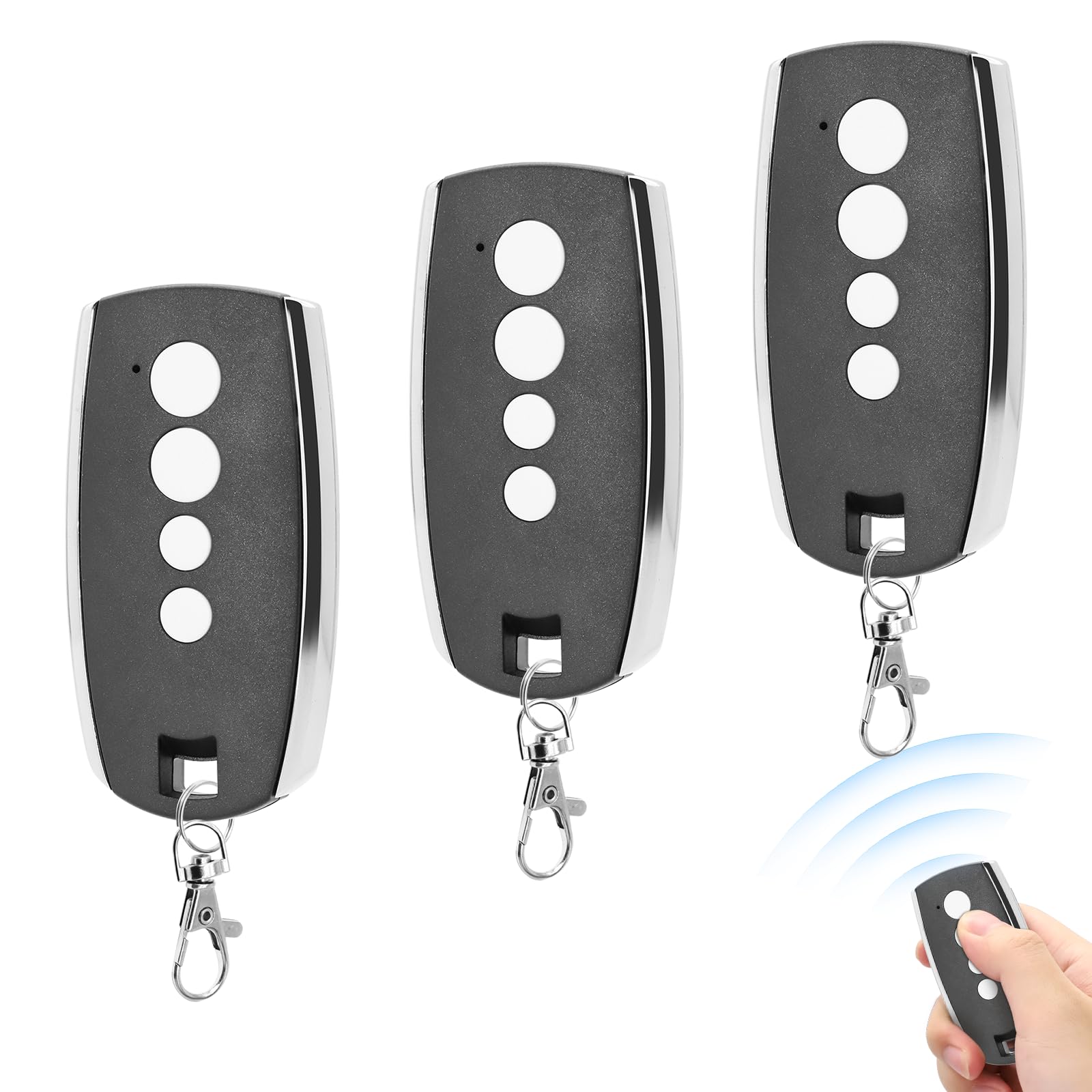 Wepai Remote Control Gate, Compatible with King Gates STYLO2K STYLO4K Pen, Transmitter Radio 433MHz, 4 Channels, Garage Door, Roll Codes (Pack of 3)
