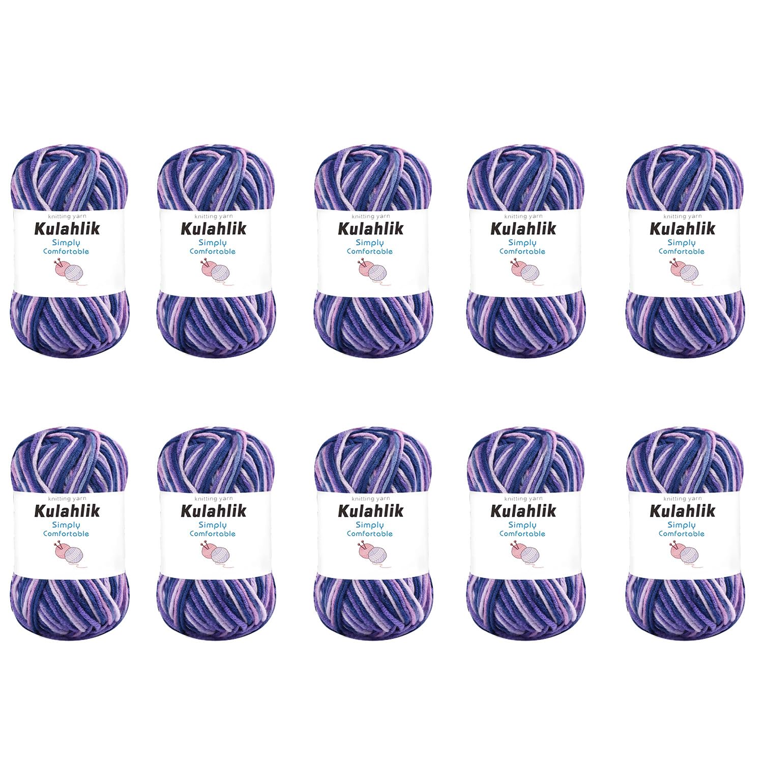 250g(5x50g) Acrylic Yarn for Crochet/Knitting, Colorful Gradient Yarn Thread, 5 Rolls Skeins, Perfect for Any Knitting Crochet and Crafts Mini Project — view 38