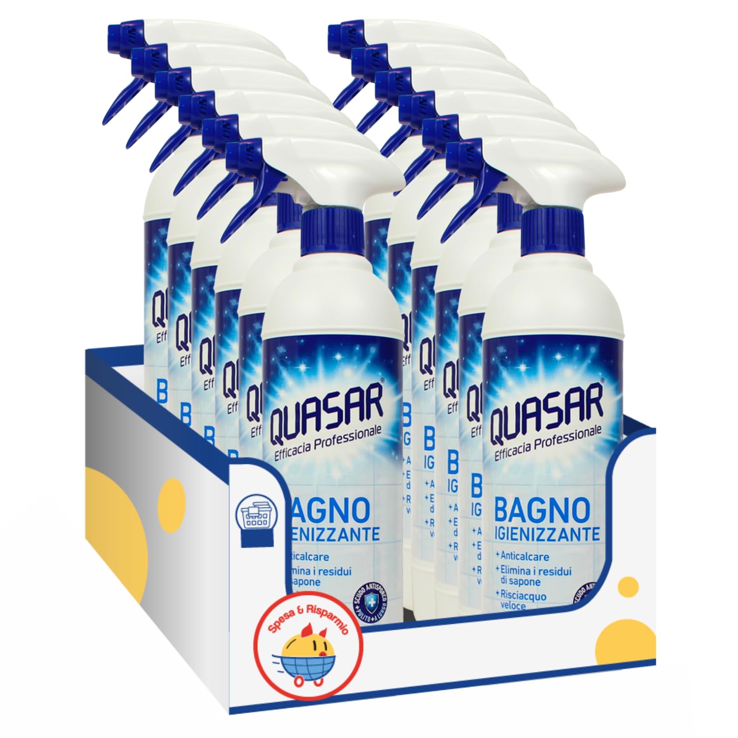 Detergente Bagno Igienizzante Anticalcare – 580 ml – Pulizia Profonda e Protezione dal Calcare – Variazioni 4/8/12 Pezzi (12)
