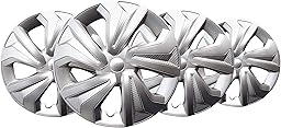 +PWR Car Parts Copricerchi 15" Road Argento, Set di 4 Unità, Universali, ABS ad Alto Impatto, Fissaggio a Pressione, Design Moderno e Ventilazione Ottimizzata