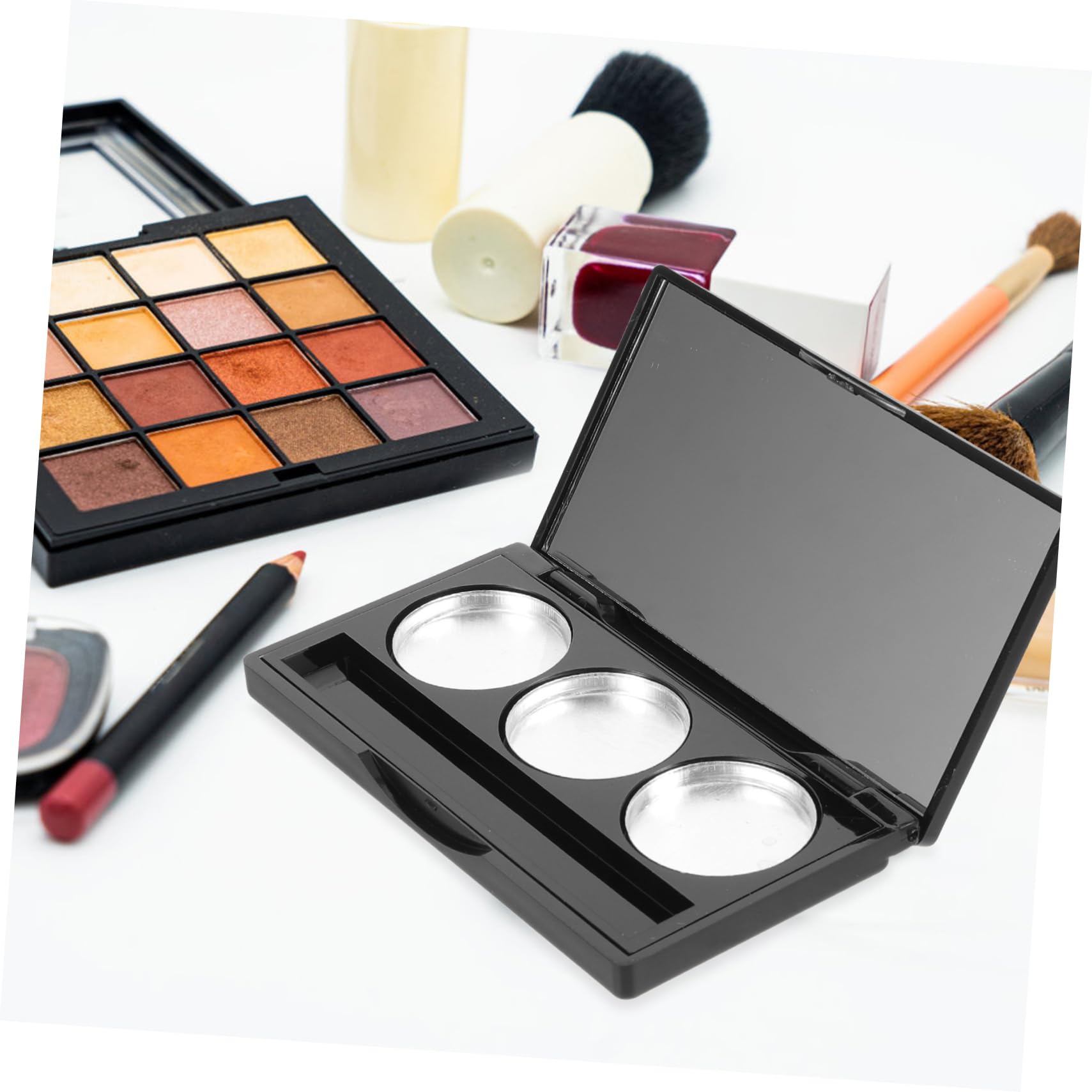 PLAFOPE Empty Makeup Palette Round Eyeshadow Pans Portable Storage Tray for Travel Makeup Organizer for Women