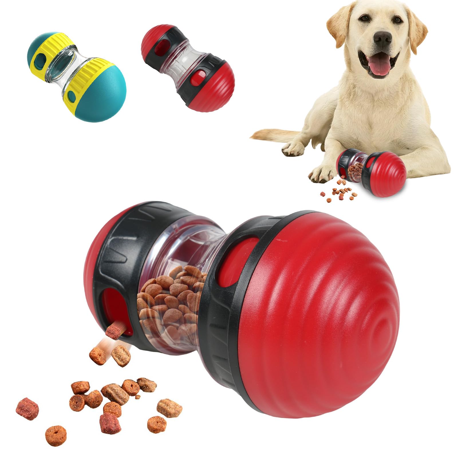 Juguete Interactivo para Perros con Comedero Lento y Dispensador Rojo