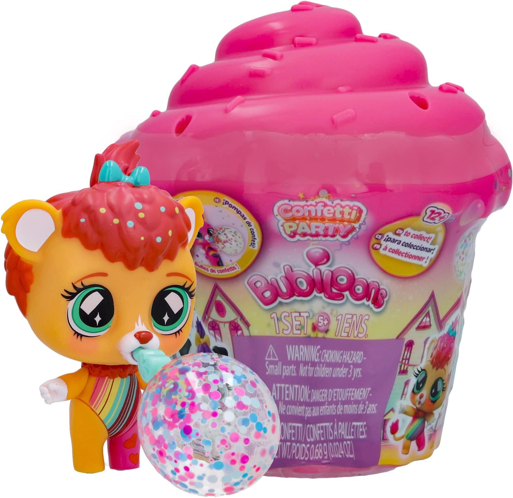 IMC Toys Bubiloons Confetti - 8+ Accessories, Surprise Character That Blow Bubbles, for Girls and Kids 5 and up