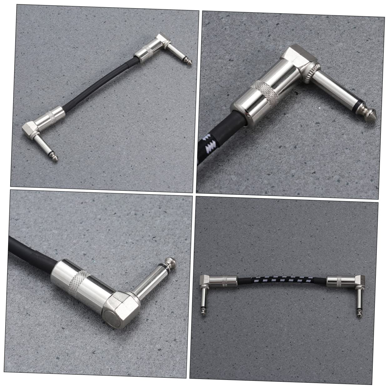 Beaupretty Cable de Guitarra Eléctrica 4 Unidades Cable de Instrumento Profesional Conectores Seguros y Flexibles para Guitarra Folk