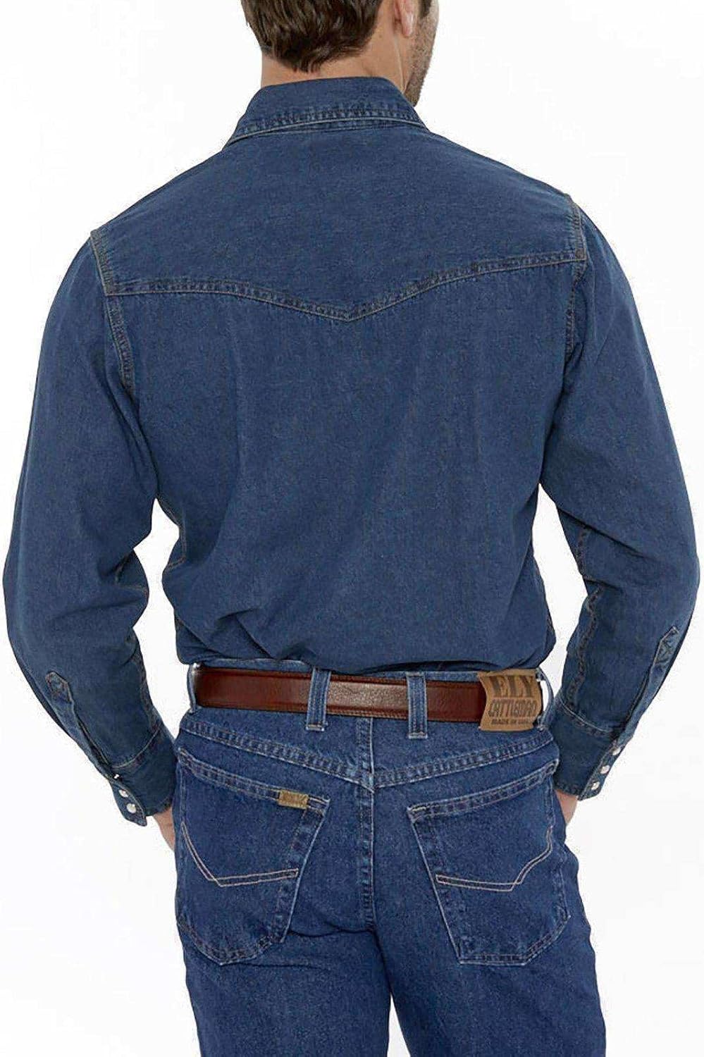 Ely & Walker Men's Big Long Sleeve Denim Western Shirt - Image 2