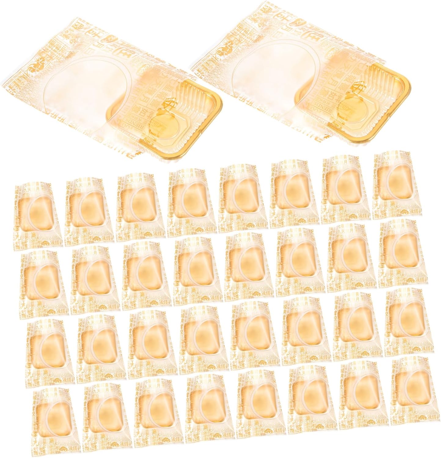 HAPINARY Egg-yolk Puff Packaging Bags and Single Moon Cake Containers with Dessert Tray for Baking and Homemade Desserts Durable Bags and Trays for Festivals and Events