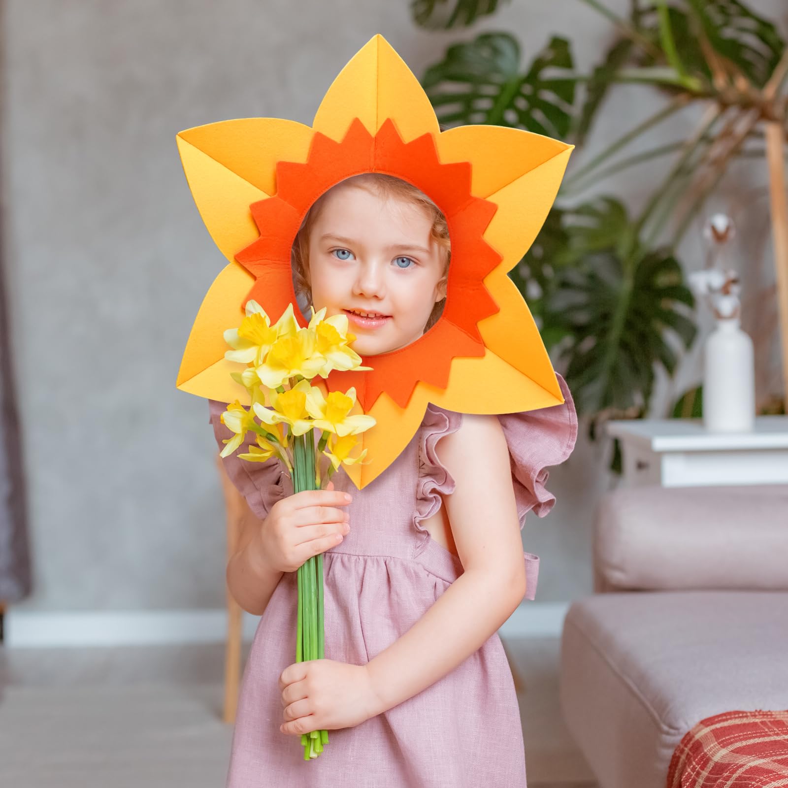 Landifor Welsh Daffodil Hat Yellow Felt Daffodil Hat St Davids Day Fancy Dress Wales National Day Rugby Costumes for St. Davids Cymru Day Party Welsh Football Rugby Sporting Events - Image 3