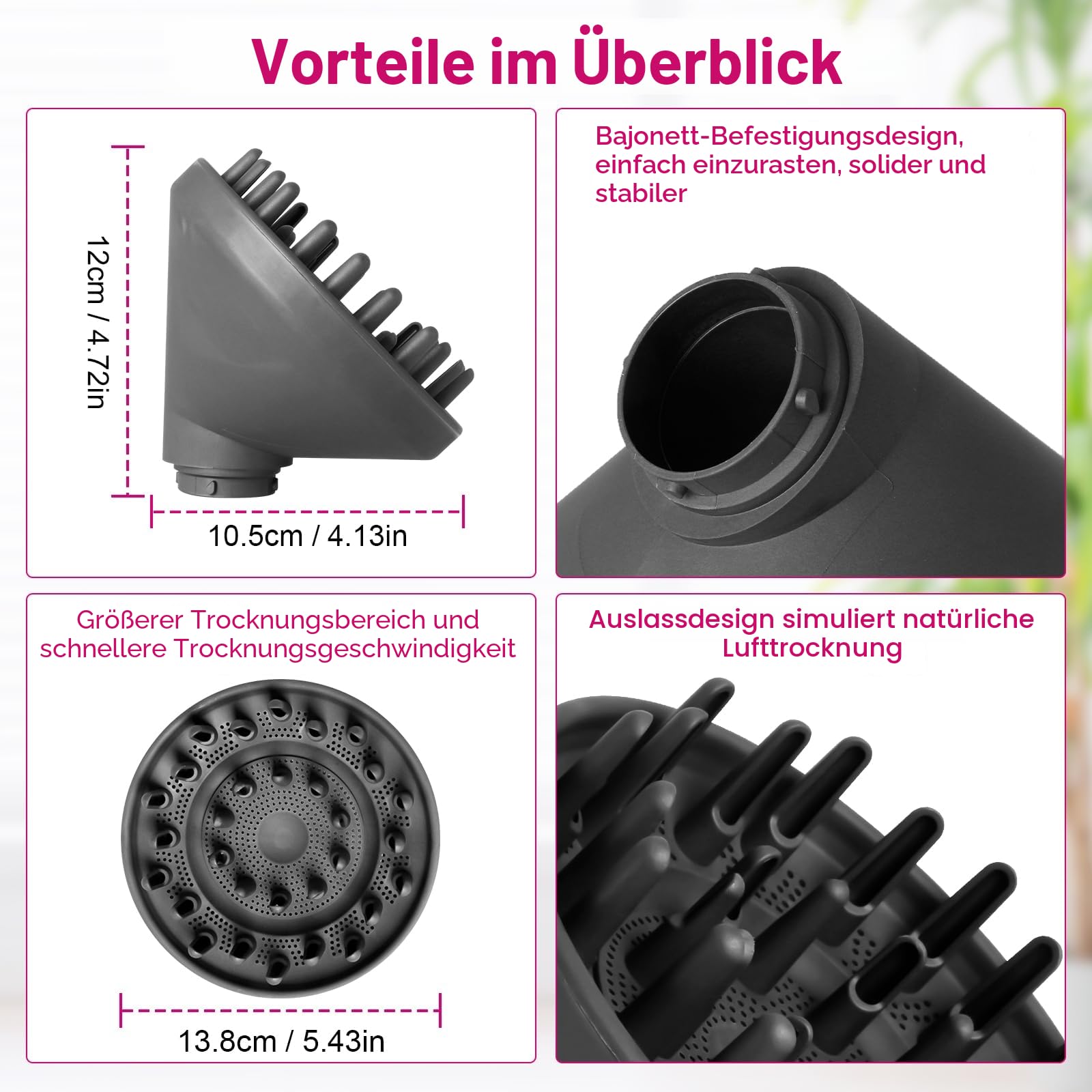 Diffusordüse für Dyson Airwrap Styler Aufsätze, Diffusordüse für Dyson Airwrap HS05 HS01, umwandelbar für Dyson Airwrap Styler in Haartrockner