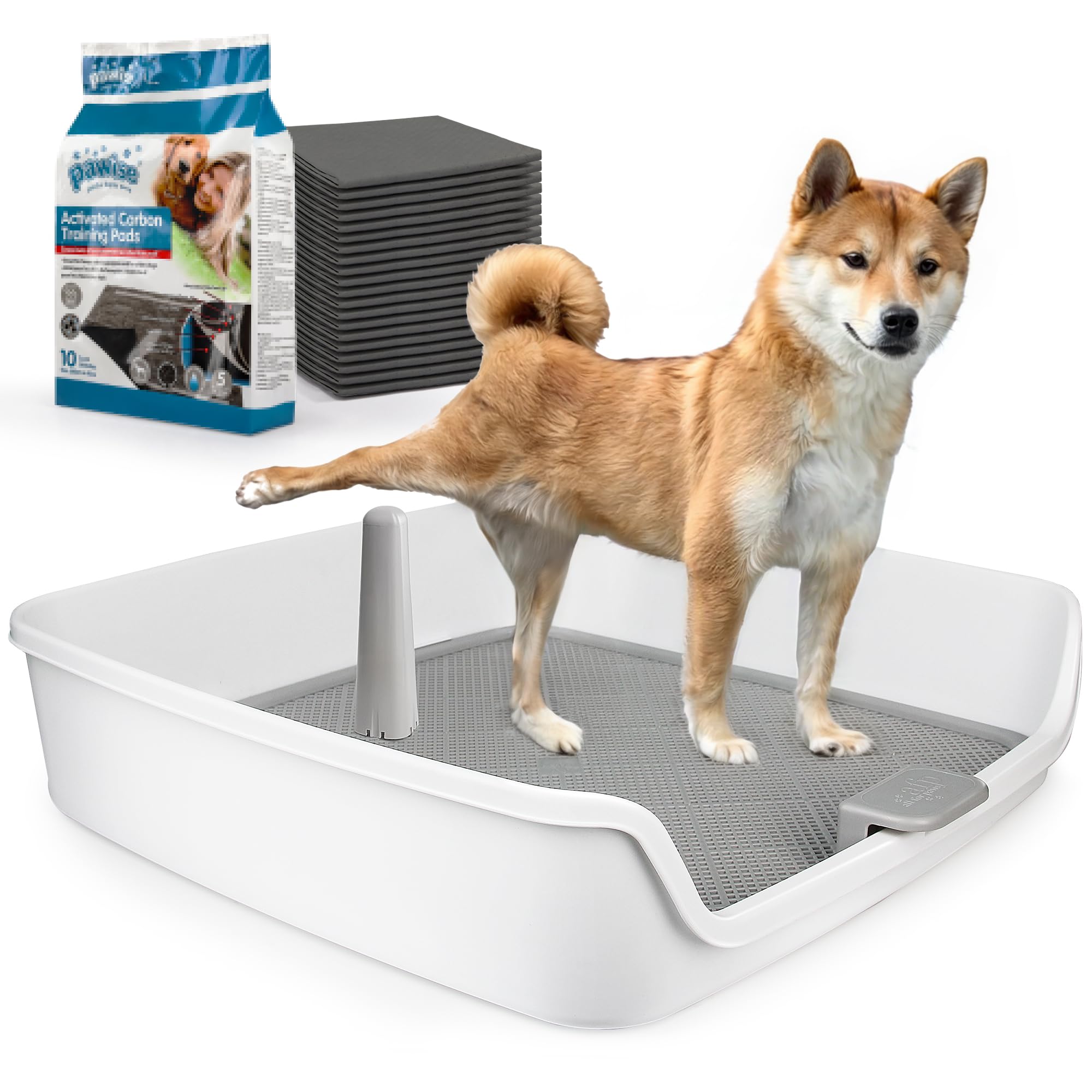 ALL FOR PAWS Pee Pad Holder, XL Dog Litter Box, Puppy Pads Holder, Puppy Potty Tray for Small/Medium/Large Dog Potty Training, 25" x 25"