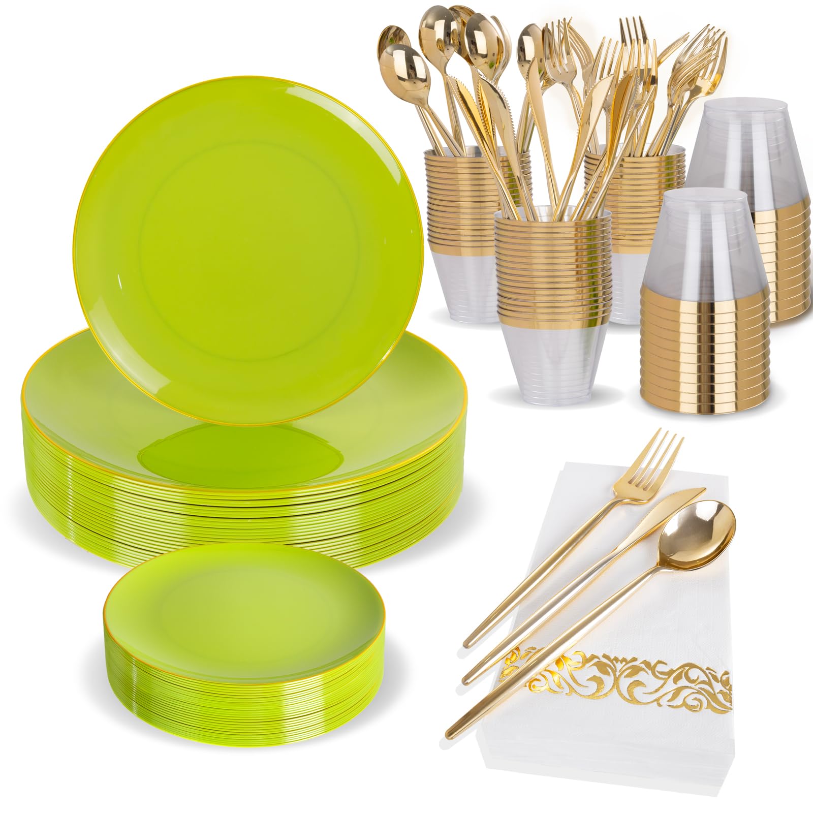 MirthMood Disposable Plates - 210 Pcs Party Supplies -12