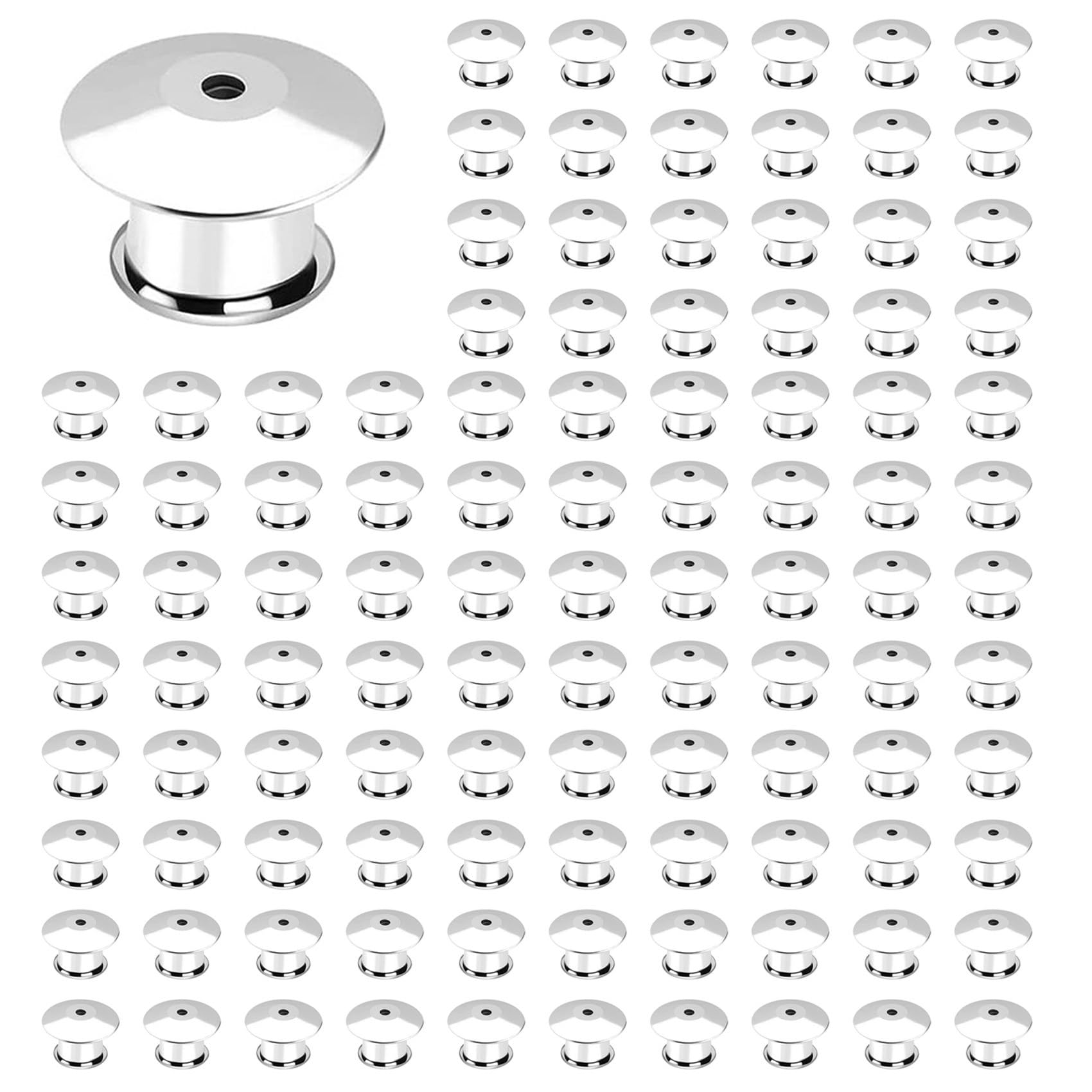 Ctrlzs 600Pcs Locking Pin Back Locking Pin Retainer Buckle, Used For Locking The Back Of Metal Pin Of Brooch Enamel Lapel Pin