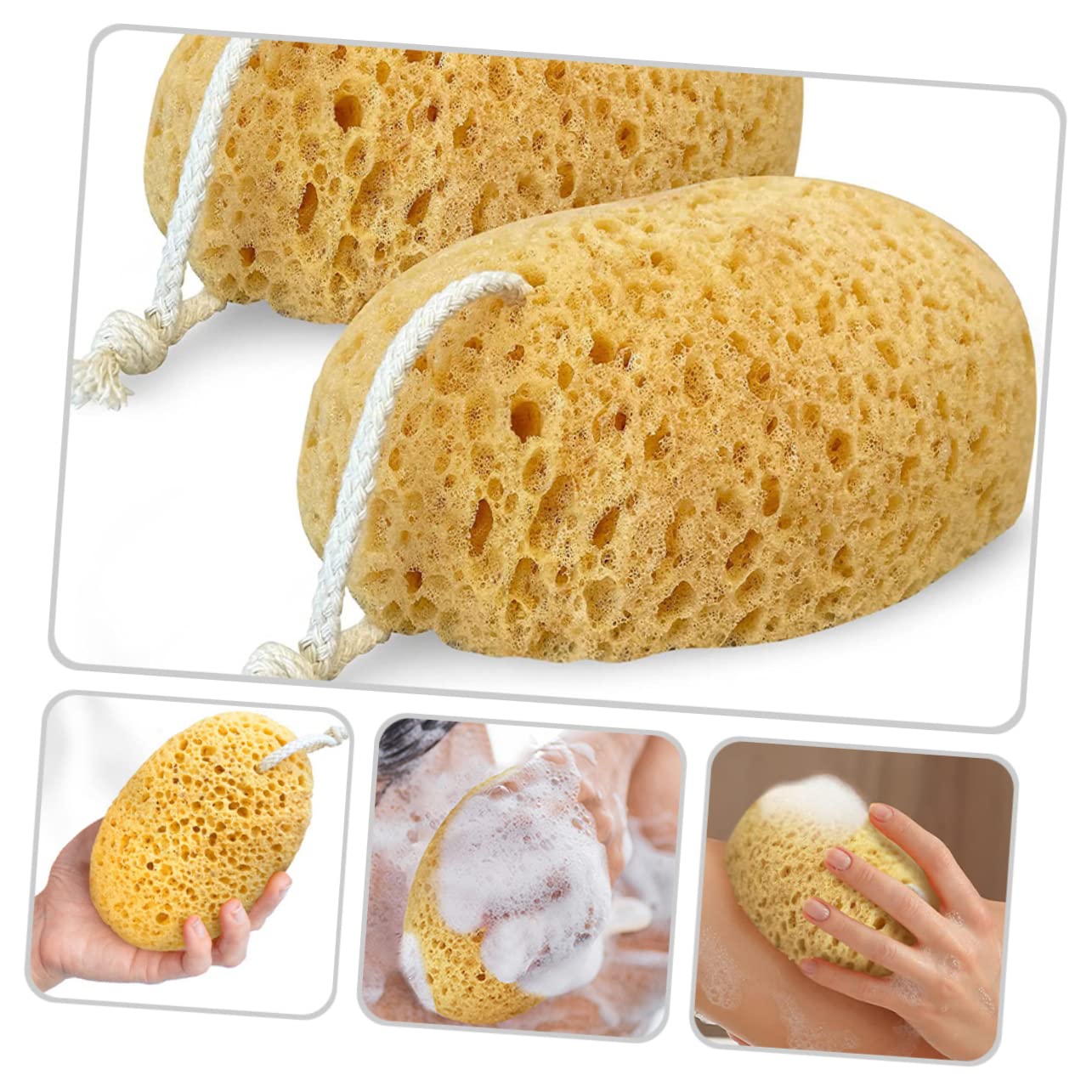 Baluue 6piezas Esponjas Exfoliantes Esponjas De Ducha Diseño De Doble Cara Para Limpieza y Masaje Accesorio Esencial