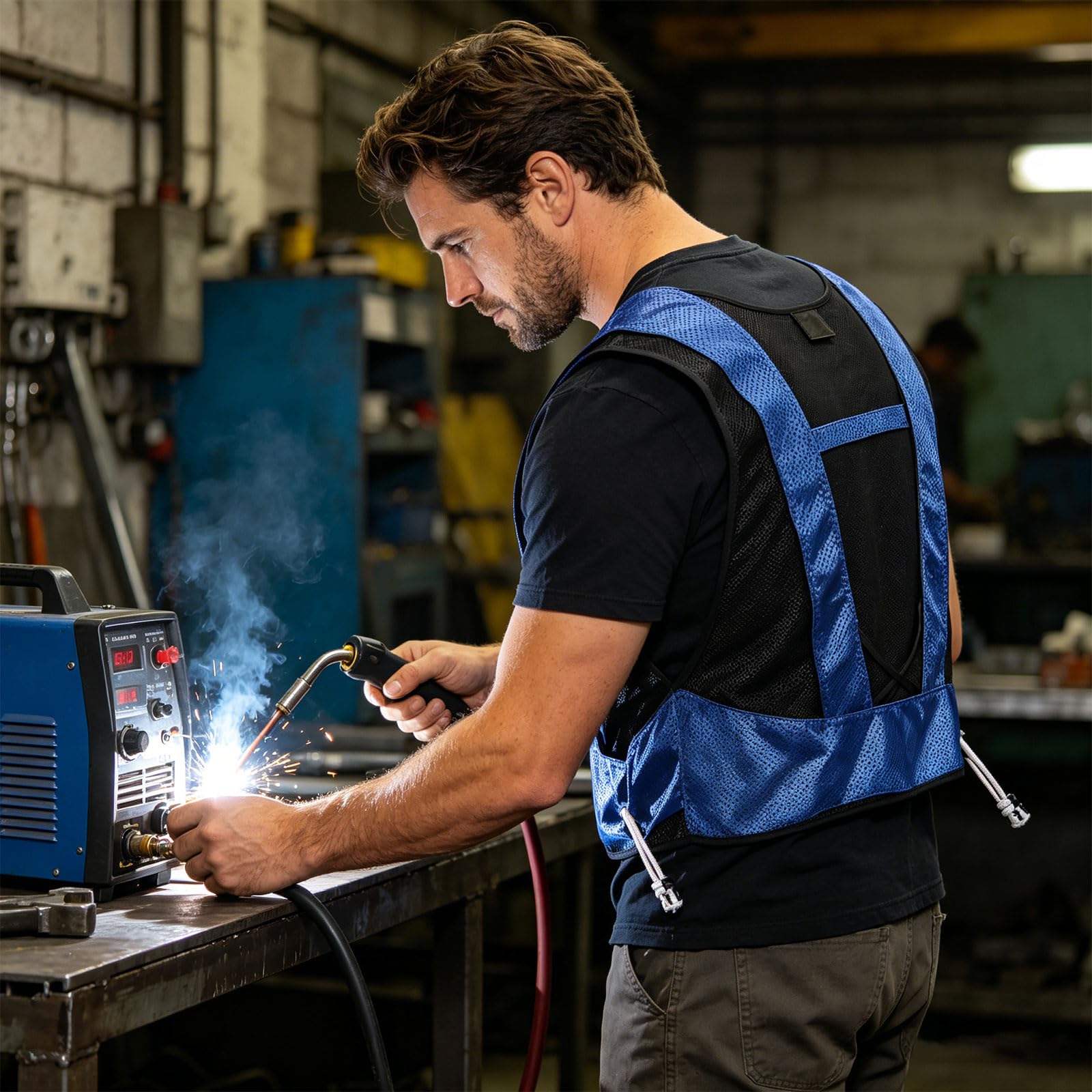 Indumento rinfrescante rinfrescante per lavoratori all ' aperto, incluso design del tubo ' integrato e cappotto raffreddamento esterno con filtro antipolvere