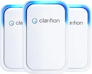 Clarifion - Air Ionizers for Home (3 Pack), Negative Ion Filtration System, Quiet Air Freshener for Bedroom, Office, Kitchen, Portable Air Filter Odor, Smoke Dust, Pets, Eliminator, Mini Air Cleaner