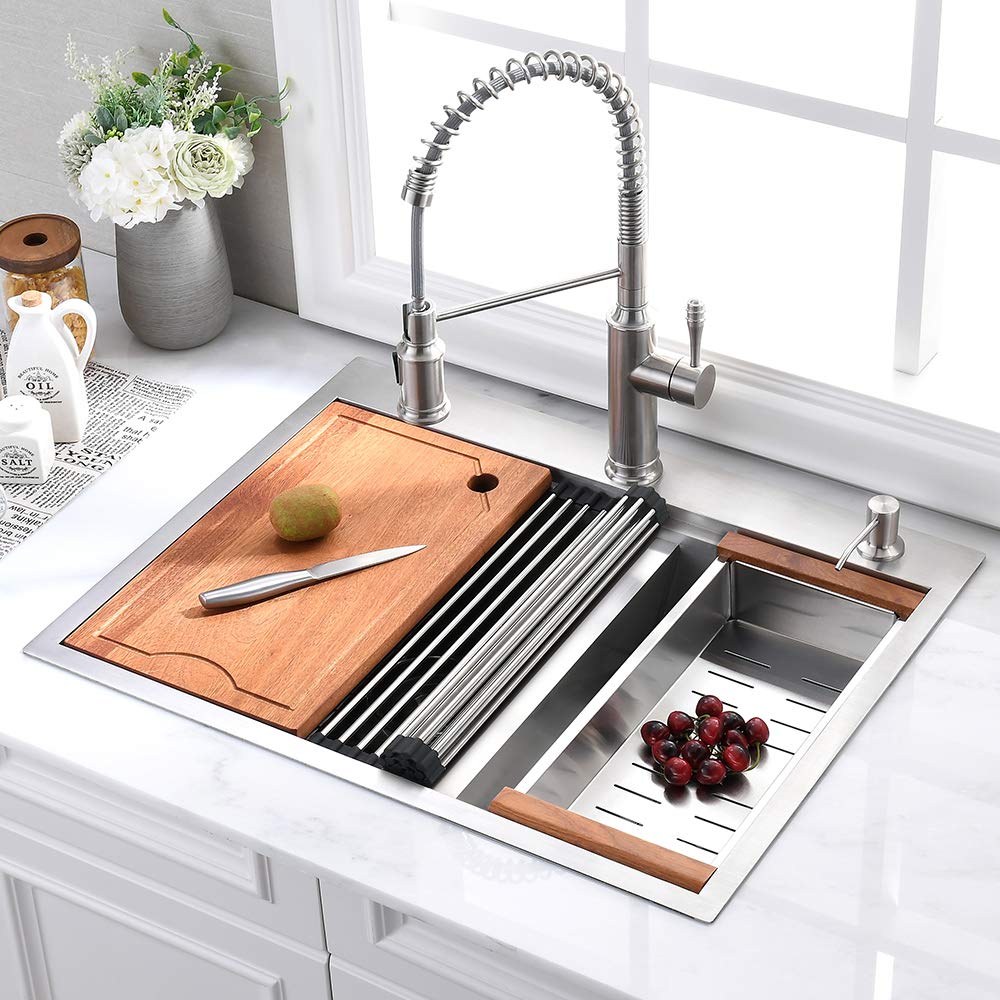 Buy 28 Drop In Kitchen Sink Double BowlSOMRXO 28”x22”Topmount