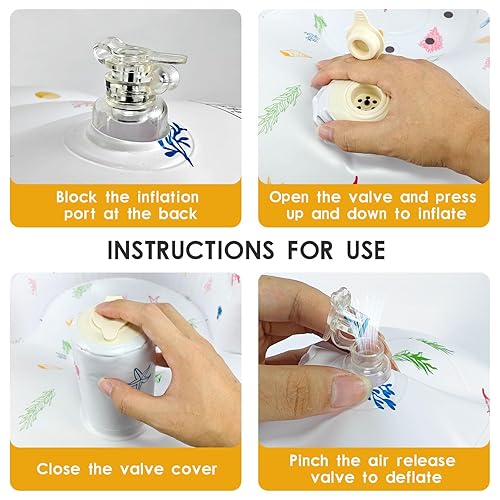 Miniatura 7 de Asiento inflable para bebé de 3 a 36 meses, silla de bebé inflable portátil, bomba de aire integrada, soporte de respaldo suave para niños pequeños