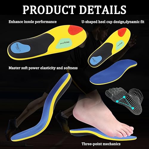 Miniatura 4 de Plantillas para fascitis plantar para hombres y mujeres, más de 220 libras, plantillas de soporte de arco alto, plantillas de botas de trabajo con