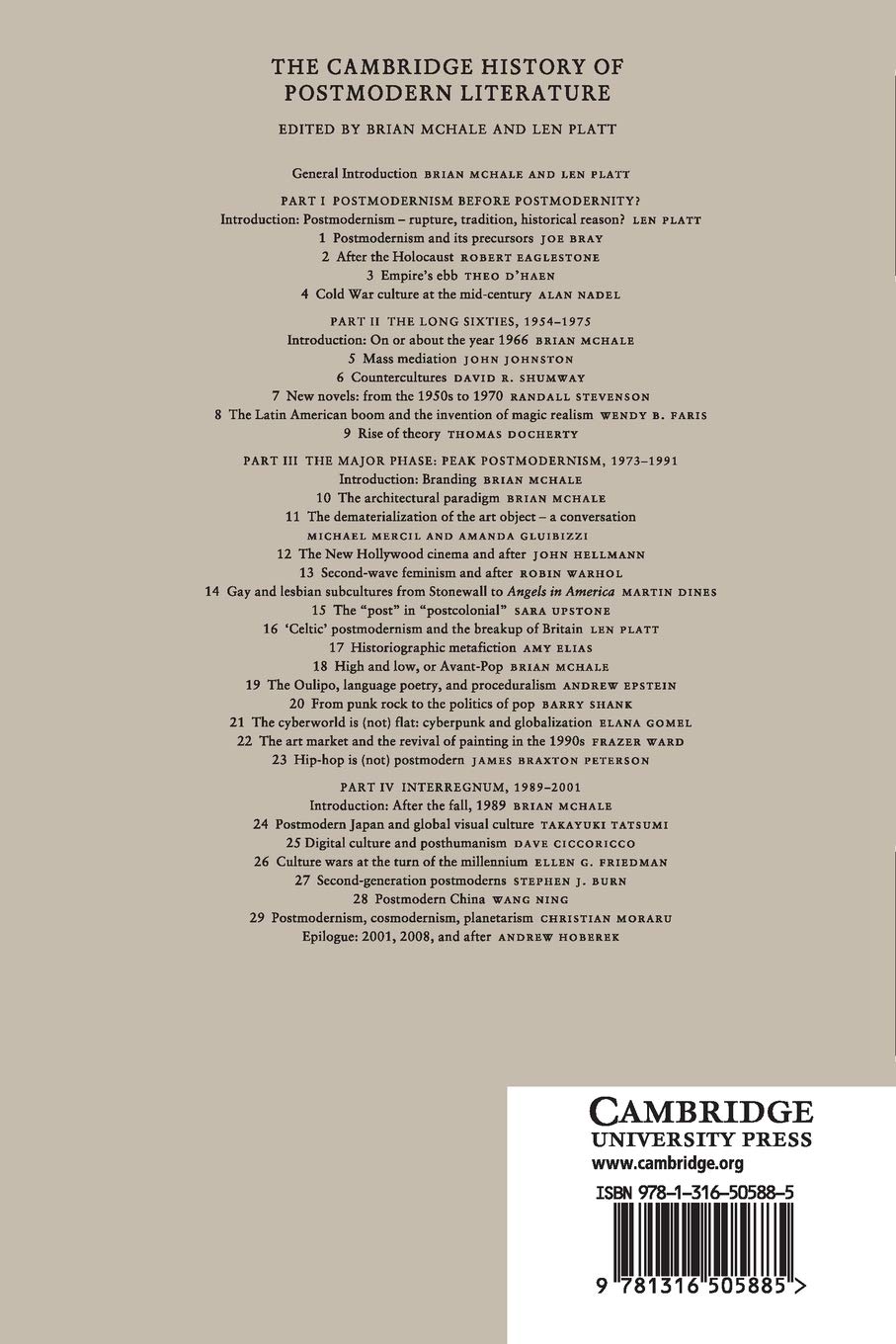 The Cambridge History of Postmodern Literature