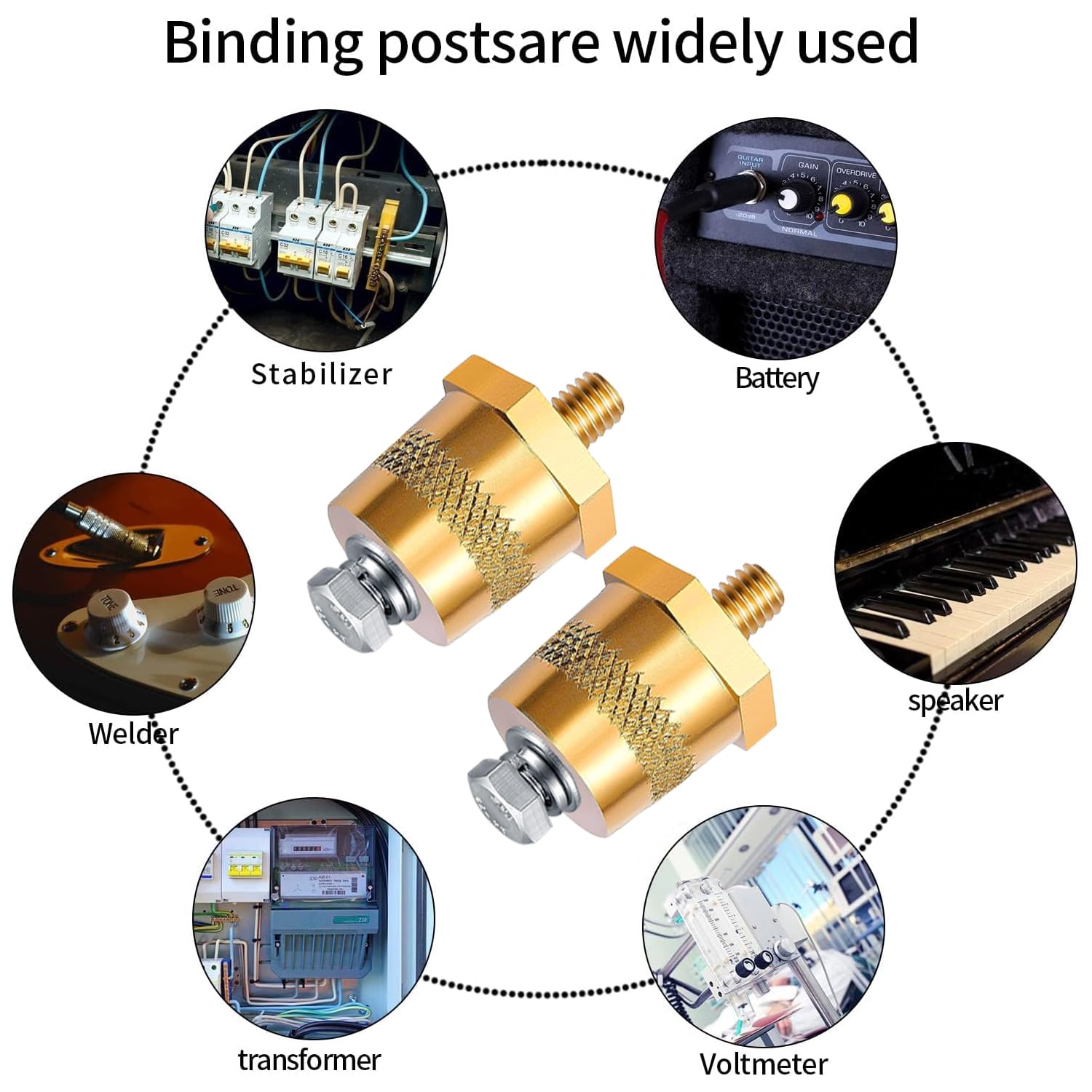 Coppia Adattatori Poli Batteria In Ottone - Morsetti M8, Con Viti Acciaio, Per Batterie Al Litio