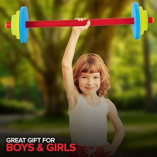 Miniatura 7 de Modern Innovations Juego de pesas de mancuerna para niños, equipo de entrenamiento de juguete, pesas para niños para ejercicio, diversión y fitness