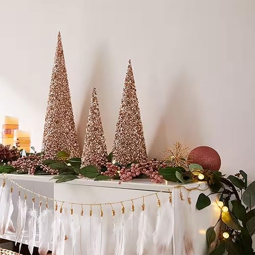 Miniatura 7 de NOMA Guirnalda de Navidad de eucalipto LED preiluminada de 9 pies con luces a pilas, 35 bombillas blancas cálidas, 100 puntas de eucalipto..